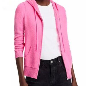 C by Bloomingdale's Women pink Cashmere Knit Zip Hoodie Sweater Size XS